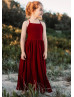 Burgundy Chiffon Lovely Flower Girl Dress